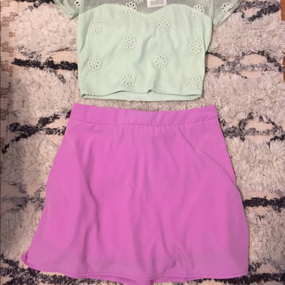 Lavender a-line mini skirt